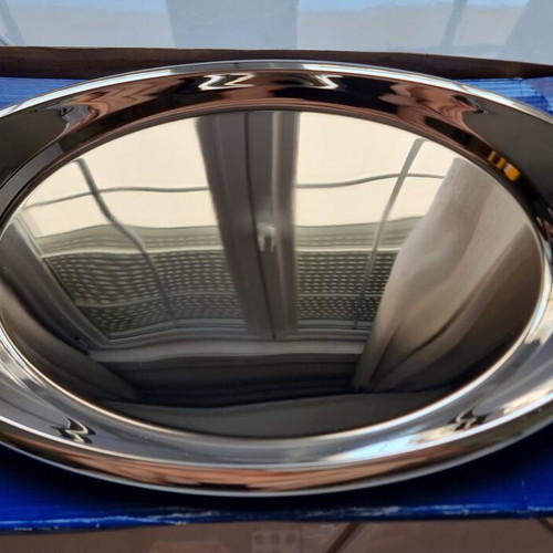 Set of 2 stainless steel oval serving platters