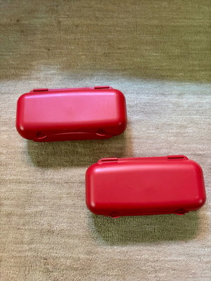 Tupperware egg holder set of 2 like new, red