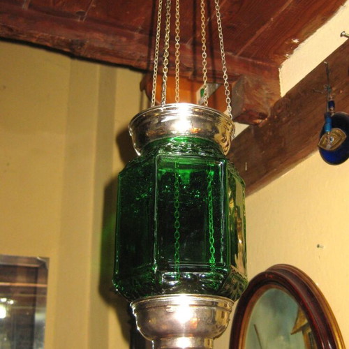 Glass hanging lamp used like new