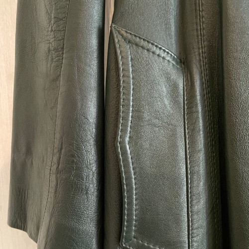 Vintage Leather Trench Coat England Size S M used