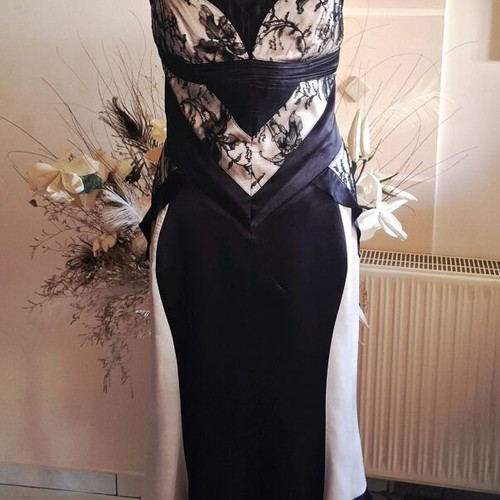 Luisa Spagnoli Silk Dress Like New Black With Beige