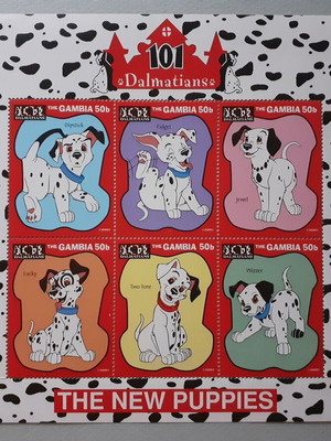 Disney 101 Dalmatians The New Puppies Stamp Sheet 1997 new