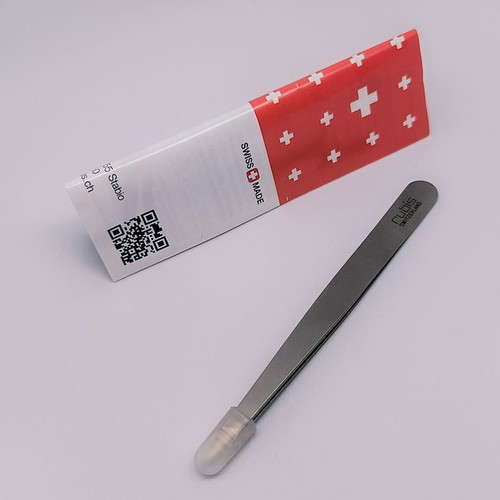 Rubis Switzerland Professional Tweezer 2 in 1 New, Stainless Steel