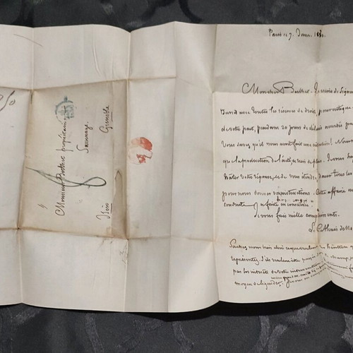 French letter from 1830 used with 2 stamps