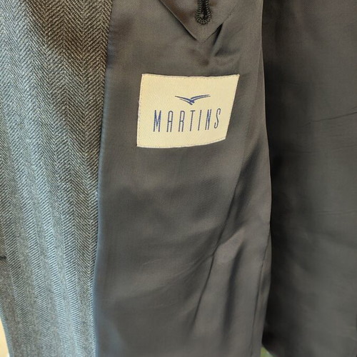 Martins men's jacket size 50, grey charcoal herringbone, like new