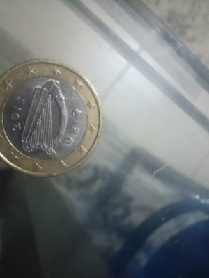 Ireland 1 euro coin used, normal circulation