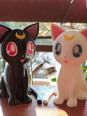 Sailor Moon Luna and Artemis Cats Set 3D Printed Figure 12 cm New