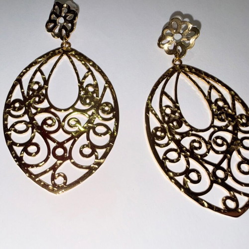 Bizermani gold-plated hammered earrings new