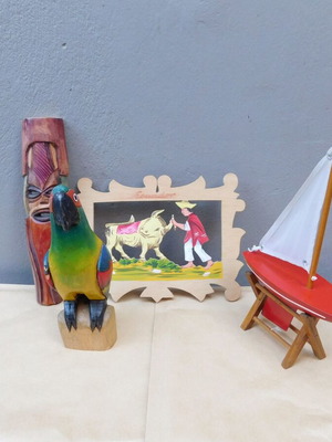 Wooden decorative souvenirs set of 4 pieces