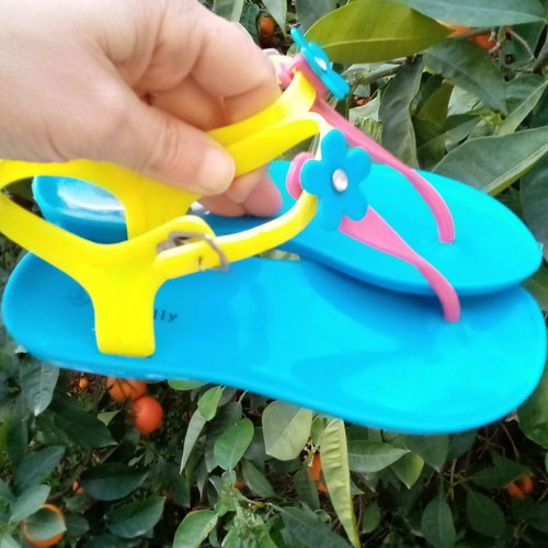 Jelly shoes for girls used, size 30, multicolor sandals