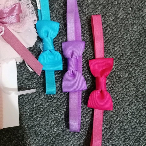 Hair ribbons for girls new, set of 5 elastic