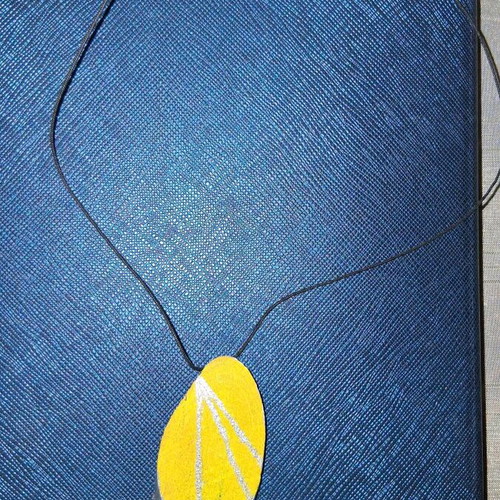 Necklace pendant with cord new, yellow