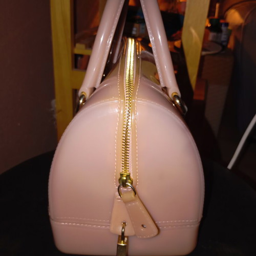 Furla Candy Bag Boston bag, nude pink glossy PVC
