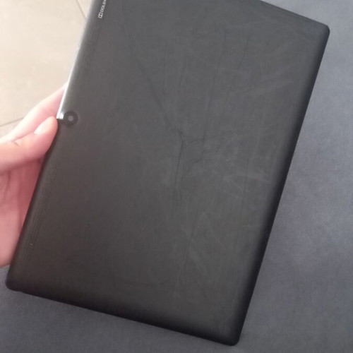 Lenovo tablet used with scratches on screen and back