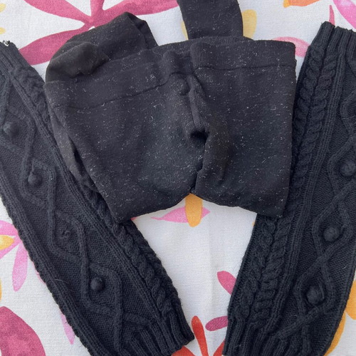 Zara winter leg warmers and tights used, gray and black