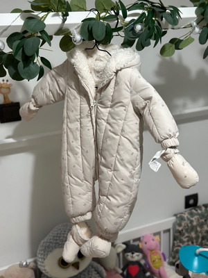 Zara full-body jacket used for babies 6-9 months with mittens and booties