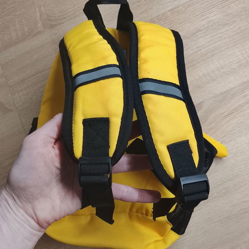 Children's tiger backpack used, Polo brown and yellow