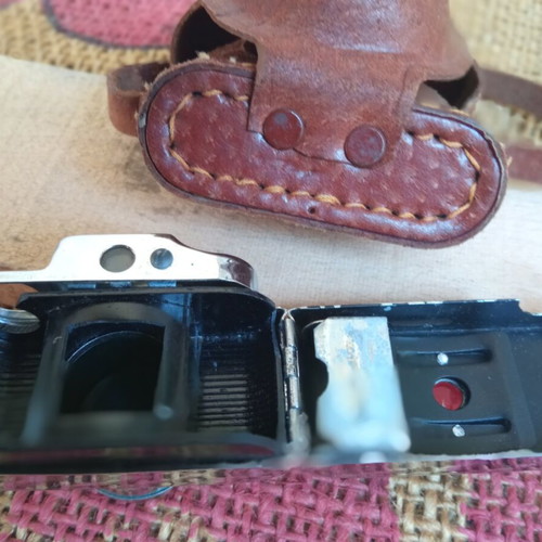 Click subminiature spy camera, vintage Japanese 1950s with leather case