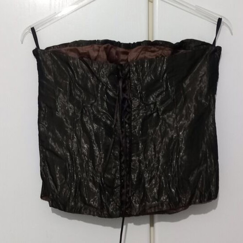 Corset bustier with laces, new, size M/L, bronze color