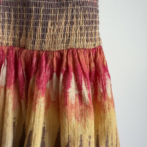 Free People Boho Halter Dress Size S with Gold Lurex in Excellent Condition