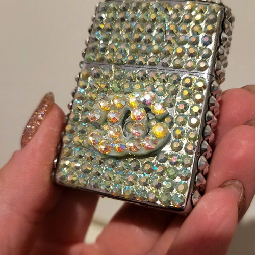Handmade lighter with rhinestones new