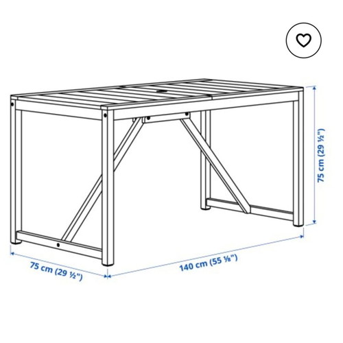 Outdoor dining set like new, table with 4 chairs for balcony or garden