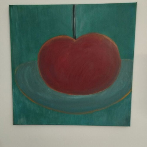 Painting on canvas 40x40 cm tempera unique handmade