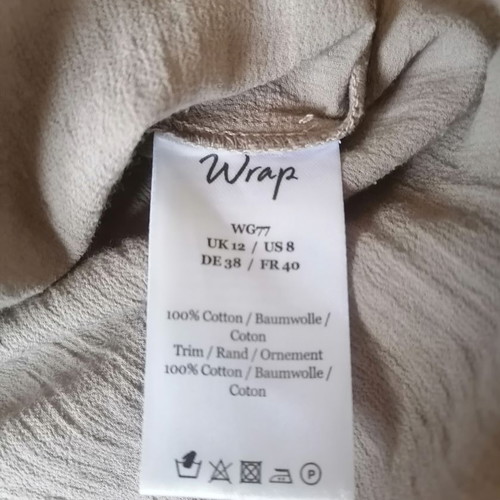 Wrap embroidered cotton blouse size M like new
