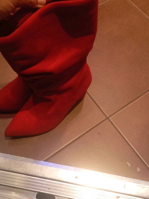 Castor boots like new, red, size 38