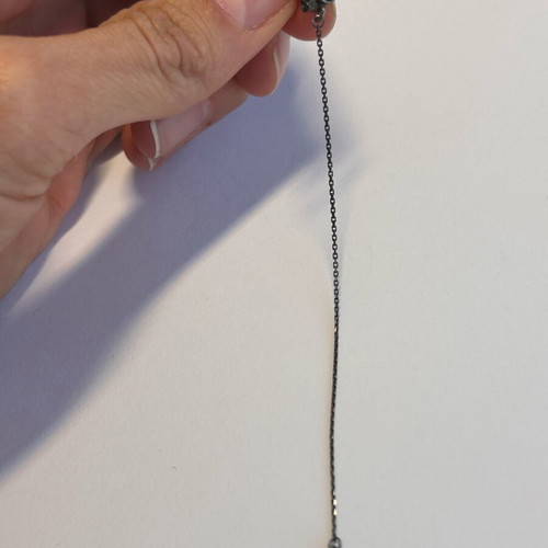 Mono Earring Black Zircon Long Chain like new