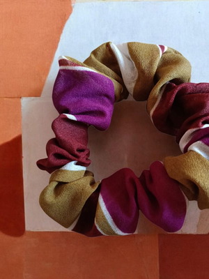 Handmade multicolor hair scrunchie