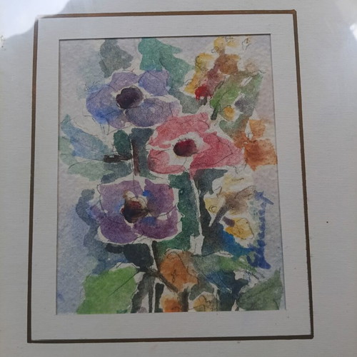 Hand-painted watercolor painting like new, 26x23 cm, Italy