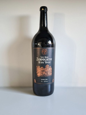 Red wine Iera Moni Xenofontos 1.5 liters new in wooden box
