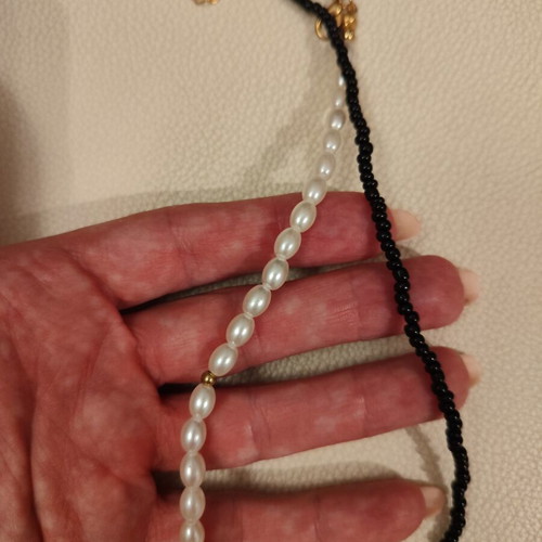 Black and white beaded necklace