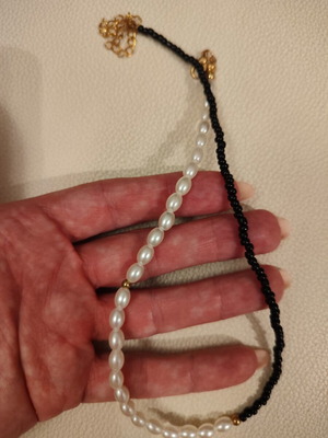Black and white beaded necklace