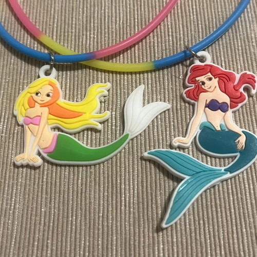 Children's necklaces with Ariel and Arista mermaid charms, like new