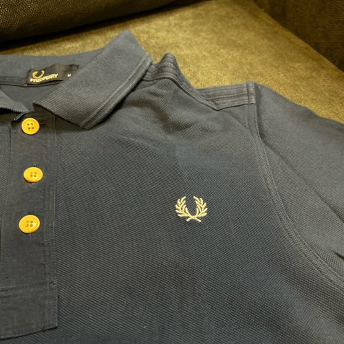 Fred Perry men's polo shirt short sleeve blue used like new, size M