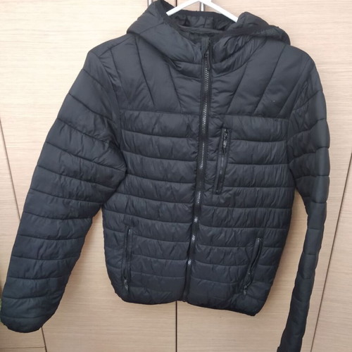 Lightweight unisex jacket used, black, with hood