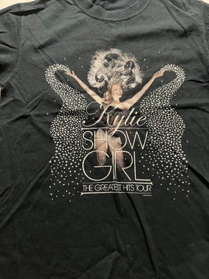 Kylie Minoge Showgirl Tour T-shirt μεταχειρισμένο, μέγεθος S, μαύρο