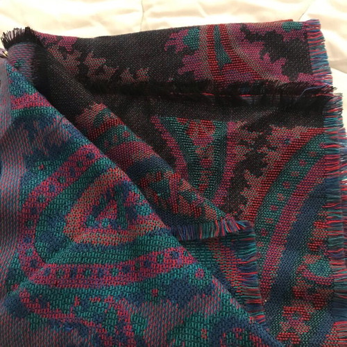 Double Face Paisley Pattern Scarf like new, acrylic, multicolor