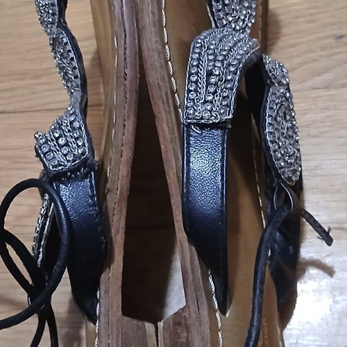Luella Leather Sandals used with rhinestones and wooden heel size 37