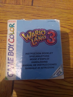 Wario Land 3 Game Boy Color εγχειρίδιο οδηγιών