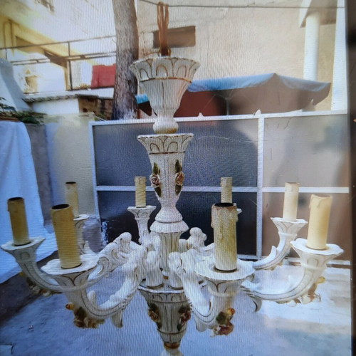 Italian porcelain wall lamps used, double, 6-light and 8-light