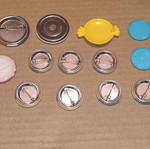 Pins and caps used, pack
