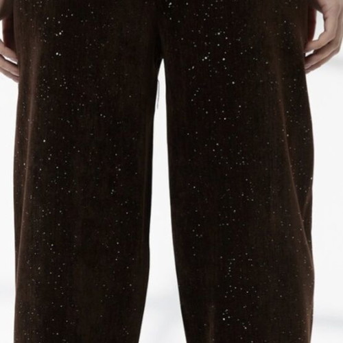 Pants with glitter new, brown, one size