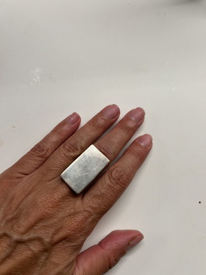 Silver ring with unique shape like new