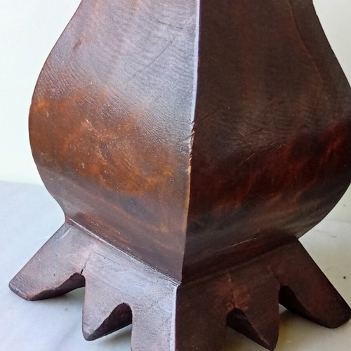 Candlestick with wood carving 43 cm, used