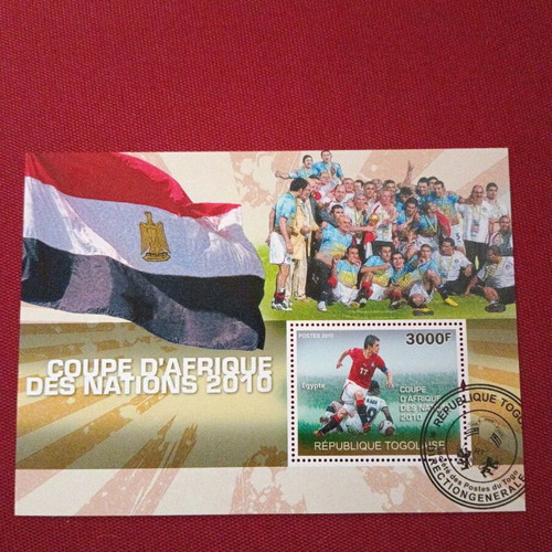 Feygie with stamp from Togo new, Africa Cup of Nations 2010