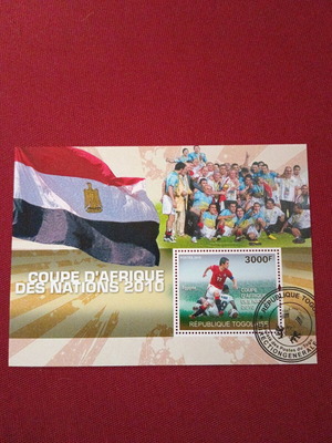 Feygie with stamp from Togo new, Africa Cup of Nations 2010