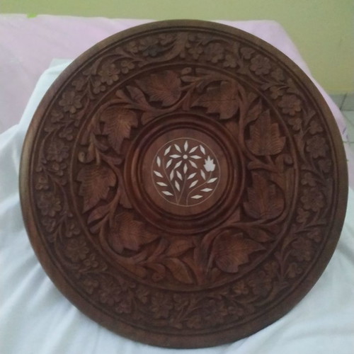 Wooden carved wall decor used, also fits on a stand